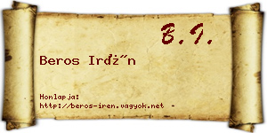 Beros Irén névjegykártya